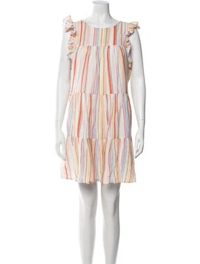 Pre-owned Marie Oliver Striped Mini Dress In Neutral