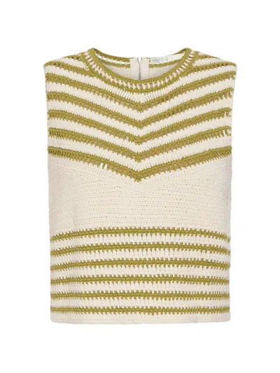 Marie Oliver Striped Tank Top In Green