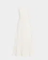Marie Oliver Suki Sleeveless Flounce Midi Dress In White