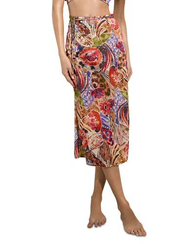 Marie Oliver Sunnie Wrap Skirt Swim Cover-up In Punch