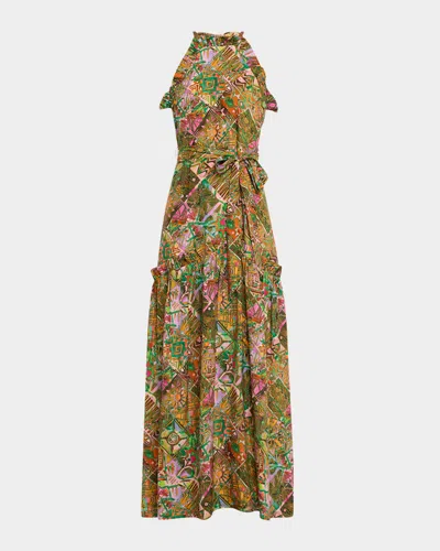 Marie Oliver Tahiti Keenan Ruffle-trim Maxi Dress In Multi