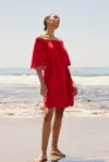 Marie Oliver Tegan Mini Dress In Fresno Eyelet In Red