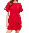 Marie Oliver Tegan Mini Dress In Fresno Eyelet In Red