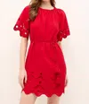 Marie Oliver Tegan Mini Dress In Fresno Eyelet In Red
