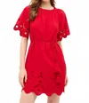 Marie Oliver Tegan Mini Dress In Fresno Eyelet In Red