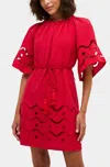Marie Oliver Tegan Mini Dress In Fresno Eyelet In Red