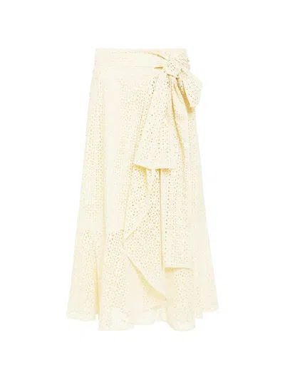 Marie Oliver Teresa Eyelet Tie Skirt In Yellow