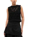 Marie Oliver Thea Crocheted Sleeveless Top In Black