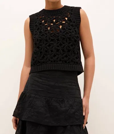 Marie Oliver Thea Crocheted Sleeveless Top In Black