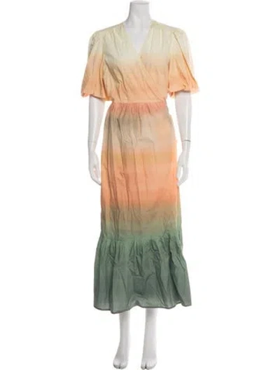Pre-owned Marie Oliver Tie-dye Print Long Dress In Multi