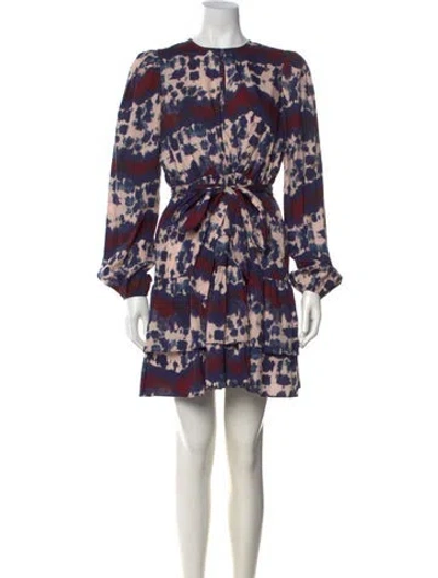Pre-owned Marie Oliver Tie-dye Print Mini Dress In Blue