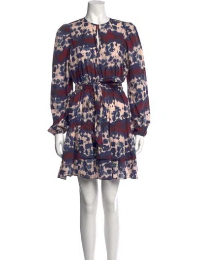 Pre-owned Marie Oliver Tie-dye Print Mini Dress In Blue