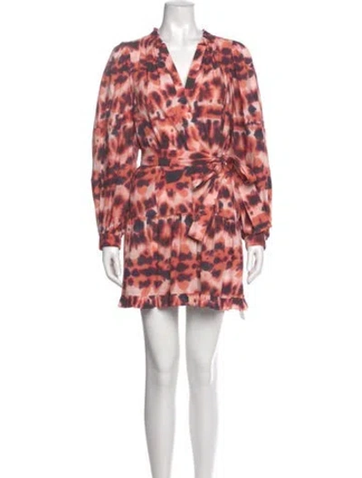 Pre-owned Marie Oliver Tie-dye Print Mini Dress In Red