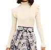 Marie Oliver Tinley Turtleneck Top In Whitecap In Multi