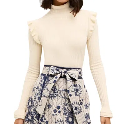 Marie Oliver Tinley Turtleneck Top In Whitecap In Multi