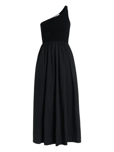 Marie Oliver Tobie One-shoulder Midi Dress In Black