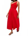 Marie Oliver Tobie One Shoulder Midi Dress In Salsa In Multi