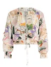 Marie Oliver Umi Graphic-print Blouse In Nude