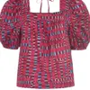Marie Oliver Vai Top In Berry Check In Red