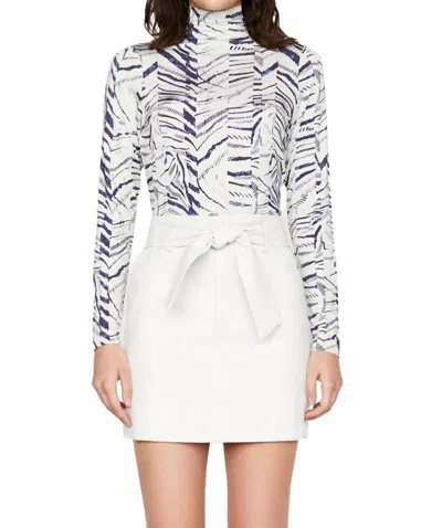 Marie Oliver Vallie Vegan Leather Mini Skirt In Cloud In Multi