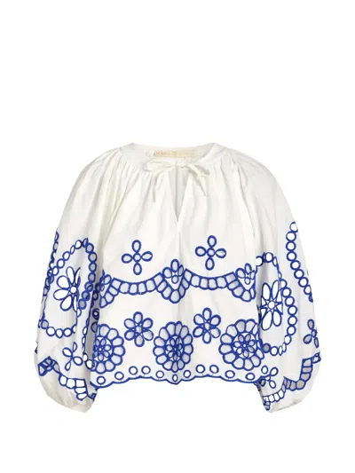 Marie Oliver Vara Broderie-anglaise Top In White