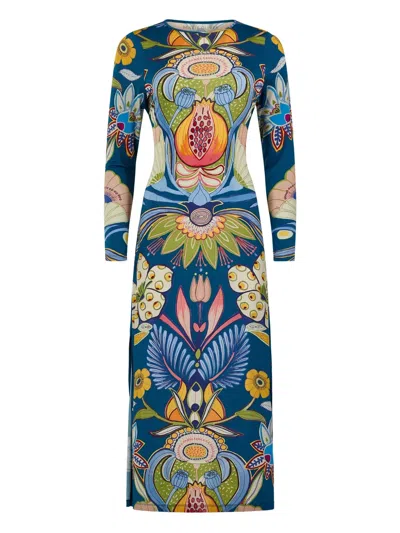 Marie Oliver Vaughn Floral-print Long-sleeve Dress In Perennial