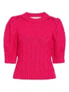 Marie Oliver Vayda Puff-sleeves Sweater In Pink