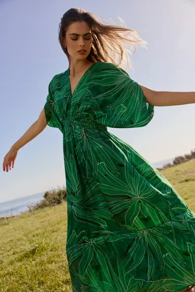 Marie Oliver Venus Caftan In Green