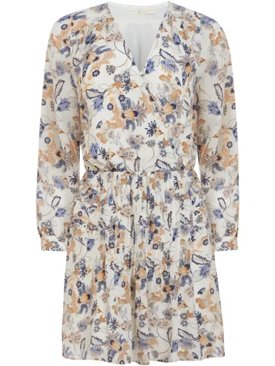 Marie Oliver Vera Pintuck Floral-print Silk Dress In Crossvine