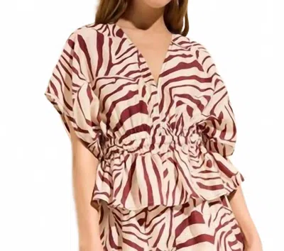 Marie Oliver Vesta Peplum Top In Lionfish In Red