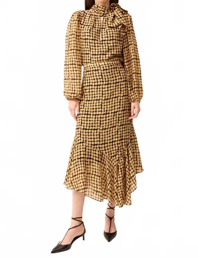 Marie Oliver Vivianne Blouse In Dapple In Brown