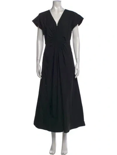 Pre-owned Marie Oliver V-neck Long Dress In Black
