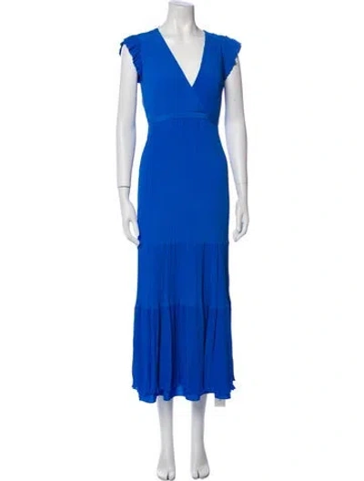Pre-owned Marie Oliver V-neck Long Dress In Blue