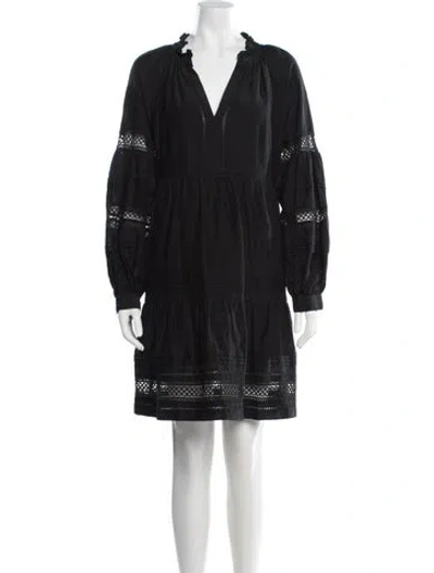 Pre-owned Marie Oliver V-neck Mini Dress In Black