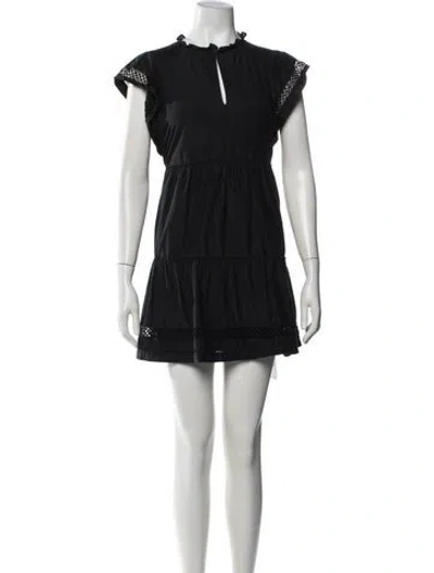 Pre-owned Marie Oliver V-neck Mini Dress In Black
