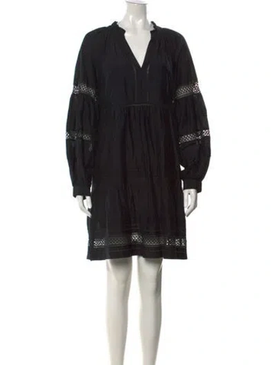 Pre-owned Marie Oliver V-neck Mini Dress In Black