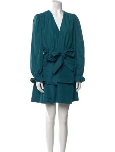 Pre-owned Marie Oliver V-neck Mini Dress In Blue