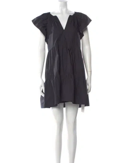 Pre-owned Marie Oliver V-neck Mini Dress In Blue