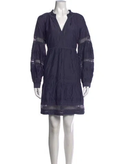 Pre-owned Marie Oliver V-neck Mini Dress In Blue