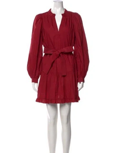 Pre-owned Marie Oliver V-neck Mini Dress In Red