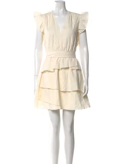 Pre-owned Marie Oliver V-neck Mini Dress W/ Tags In Neutral