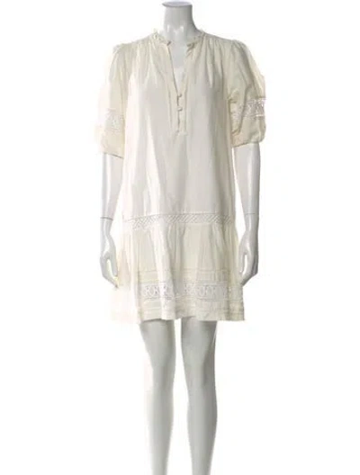 Pre-owned Marie Oliver V-neck Mini Dress In White