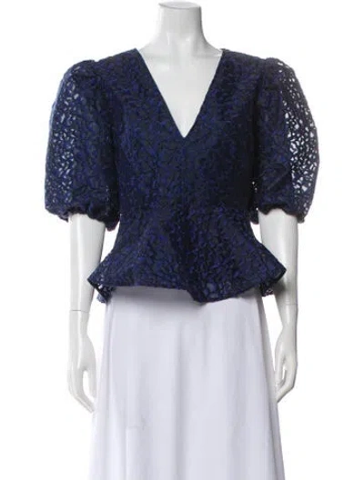 Pre-owned Marie Oliver V-neck Sweater W/ Tags In Blue