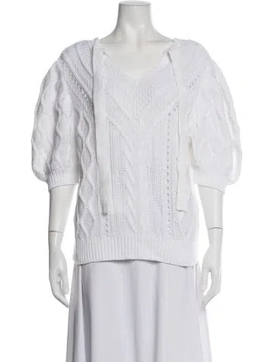 Pre-owned Marie Oliver V-neck Sweater In White