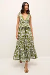 Marie Oliver Whitley Empire Waist Dress In Emerald Whisper
