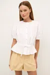 Marie Oliver Wills Drop Shoulder Top In Optic White In Optic