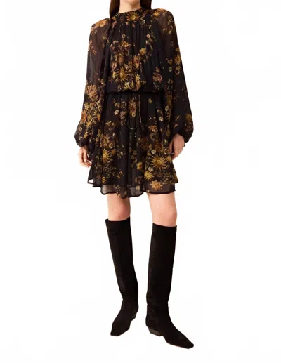 Marie Oliver Bobbi Long Sleeve Dress In Gilded In Multi