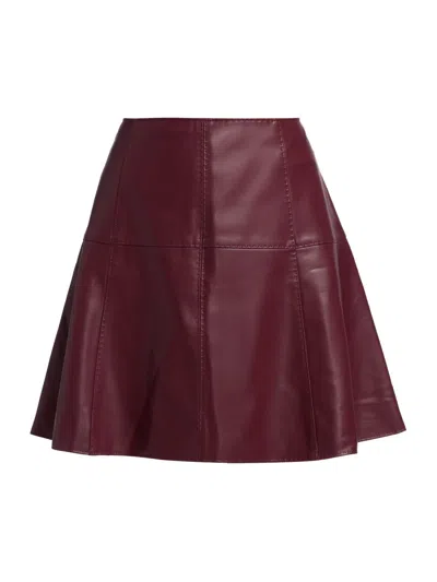 Marie Oliver Crawford Vegan Leather Mini Skirt In Brick In Red