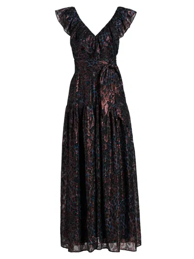 Marie Oliver Women's Francine Metallic Silk Maxi Dress