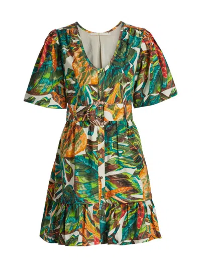 Marie Oliver Women's Gwyneth Botanical Cotton Belted Minidress